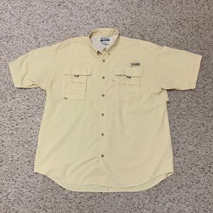 Columbia Men’s PFG Short Sleeve - Mute Yellow - Size L